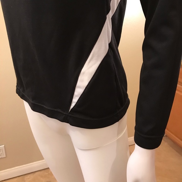 Jockey Athletic Pullover Quarter Zip Womens Size Small Black White Long Sleeve - Picture 12 of 14